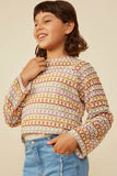 Load image into Gallery viewer, Girls Multicolor Loose Knit Relaxed Top