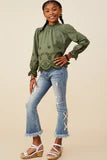 Load image into Gallery viewer, Girls Scallop Hem Eyelet Embroidered Top