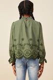 Load image into Gallery viewer, Girls Scallop Hem Eyelet Embroidered Top
