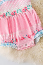 Load image into Gallery viewer, Rose Gingham Baby Romper