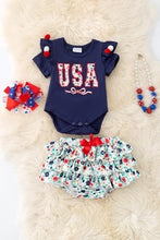 Load image into Gallery viewer, USA Floral Baby Onesie
