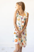 Load image into Gallery viewer, Happy Flowers Ruffle Cross Back Dress