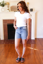 Load image into Gallery viewer, Judy Blue Medium Wash Mid Rise Cut Off Jean Shorts
