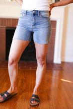 Load image into Gallery viewer, Judy Blue Medium Wash Mid Rise Cut Off Jean Shorts
