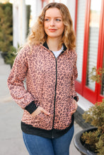 Load image into Gallery viewer, Feeling Bold Animal Print French Terry Zip Up Hoodie
