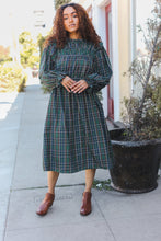 Load image into Gallery viewer, All I Want Hunter Green Plaid Check Woven Pocketed Dress
