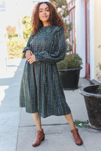 Load image into Gallery viewer, All I Want Hunter Green Plaid Check Woven Pocketed Dress
