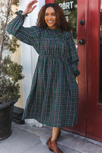 Load image into Gallery viewer, All I Want Hunter Green Plaid Check Woven Pocketed Dress
