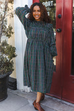 Load image into Gallery viewer, All I Want Hunter Green Plaid Check Woven Pocketed Dress
