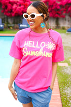 Load image into Gallery viewer, Feeling Joyful &quot;Hello Sunshine&quot; Embroidered French Terry Top
