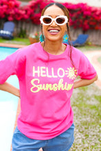 Load image into Gallery viewer, Feeling Joyful &quot;Hello Sunshine&quot; Embroidered French Terry Top
