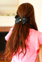 Load image into Gallery viewer, Black Satin Pearl Detail Coquette Bow
