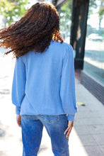 Load image into Gallery viewer, Everyday Vintage Denim Rib Mineral Wash Long Sleeve Top
