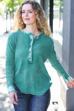 Load image into Gallery viewer, Get Cozy Forest Washed Baby Waffle Henley Top
