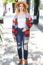 Load image into Gallery viewer, Weekend Ready Multicolor Striped Slouchy Open Cardigan
