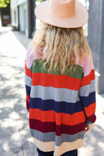 Load image into Gallery viewer, Weekend Ready Multicolor Striped Slouchy Open Cardigan
