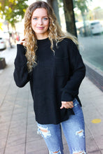 Load image into Gallery viewer, Classy Chic Black Mock Neck Chest Pocket Knit Sweater
