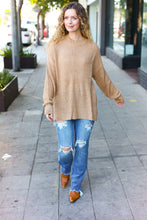 Load image into Gallery viewer, Classy Chic Taupe Mock Neck Chest Pocket Knit Sweater
