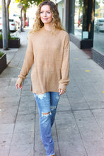 Load image into Gallery viewer, Classy Chic Taupe Mock Neck Chest Pocket Knit Sweater
