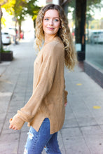 Load image into Gallery viewer, Classy Chic Taupe Mock Neck Chest Pocket Knit Sweater
