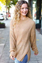 Load image into Gallery viewer, Classy Chic Taupe Mock Neck Chest Pocket Knit Sweater
