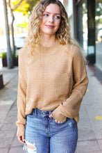 Load image into Gallery viewer, Classy Chic Taupe Mock Neck Chest Pocket Knit Sweater
