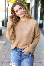 Load image into Gallery viewer, Classy Chic Taupe Mock Neck Chest Pocket Knit Sweater
