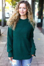 Load image into Gallery viewer, Classy Chic Hunter Green Mock Neck Chest Pocket Knit Sweater
