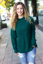 Load image into Gallery viewer, Classy Chic Hunter Green Mock Neck Chest Pocket Knit Sweater
