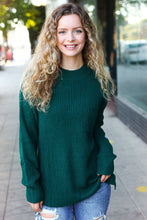 Load image into Gallery viewer, Classy Chic Hunter Green Mock Neck Chest Pocket Knit Sweater
