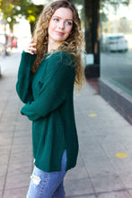 Load image into Gallery viewer, Classy Chic Hunter Green Mock Neck Chest Pocket Knit Sweater
