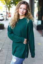 Load image into Gallery viewer, Classy Chic Hunter Green Mock Neck Chest Pocket Knit Sweater
