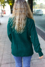 Load image into Gallery viewer, Classy Chic Hunter Green Mock Neck Chest Pocket Knit Sweater
