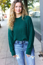 Load image into Gallery viewer, Classy Chic Hunter Green Mock Neck Chest Pocket Knit Sweater
