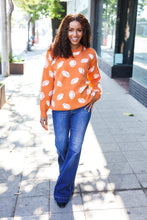 Load image into Gallery viewer, Game Day Orange Football Print Jacquard Knit Sweater
