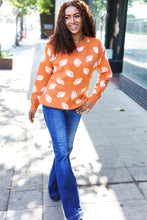 Load image into Gallery viewer, Game Day Orange Football Print Jacquard Knit Sweater
