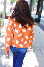 Load image into Gallery viewer, Game Day Orange Football Print Jacquard Knit Sweater
