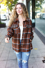 Load image into Gallery viewer, Put Together Rust Plaid &amp; Animal Print Button Down Jacket
