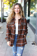 Load image into Gallery viewer, Put Together Rust Plaid &amp; Animal Print Button Down Jacket
