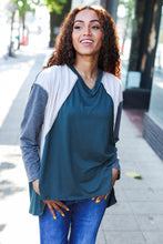 Load image into Gallery viewer, Stand Out Hunter Green V Neck Raglan Color Block Outseam Top
