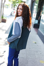 Load image into Gallery viewer, Stand Out Hunter Green V Neck Raglan Color Block Outseam Top
