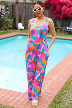 Load image into Gallery viewer, Summer Vibes Multicolor Abstract Floral Sleeveless Wide Leg Jumpsuit
