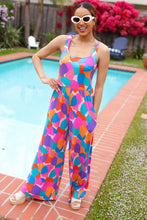 Load image into Gallery viewer, Summer Vibes Multicolor Abstract Floral Sleeveless Wide Leg Jumpsuit
