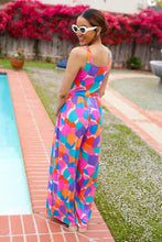 Load image into Gallery viewer, Summer Vibes Multicolor Abstract Floral Sleeveless Wide Leg Jumpsuit
