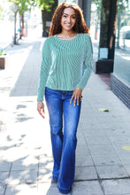 Load image into Gallery viewer, Hello Beautiful Green Rib Dolman Cropped Top
