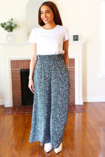 Load image into Gallery viewer, Let&#39;s Meet Up Black Animal Print Smocked Waist Palazzo Pants
