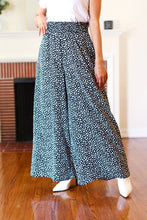 Load image into Gallery viewer, Let&#39;s Meet Up Black Animal Print Smocked Waist Palazzo Pants
