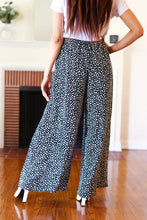 Load image into Gallery viewer, Let&#39;s Meet Up Black Animal Print Smocked Waist Palazzo Pants
