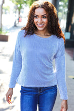 Load image into Gallery viewer, Hello Beautiful Blue Rib Dolman Sweater Top
