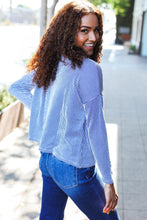 Load image into Gallery viewer, Hello Beautiful Blue Rib Dolman Sweater Top
